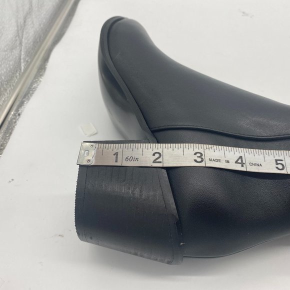 FSJ Black Casual Thigh High Tall Boots Chunky Low Heel Over The Knee Booties - Picture 9 of 11